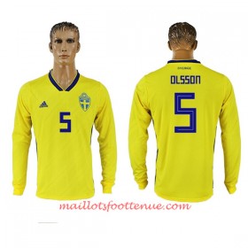 Maillot/Tenue Suède Olsson 5 Domicile Coupe du monde 2018 Manche Longue